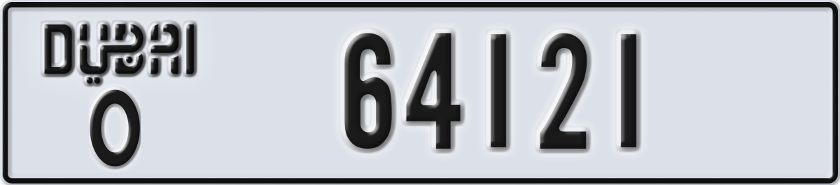 dubai License Plate Number 64121 Code O