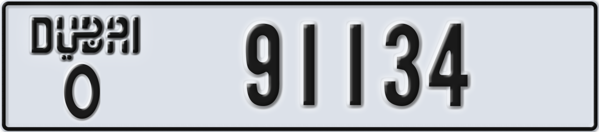 dubai License Plate Number 91134 Code O