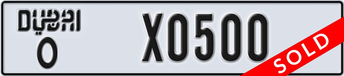 dubai License Plate Number X0500 Code O