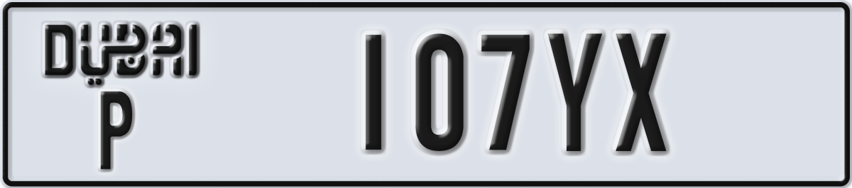 dubai License Plate Number 107YX Code P
