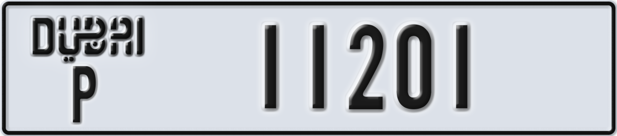 dubai License Plate Number 11201 Code P