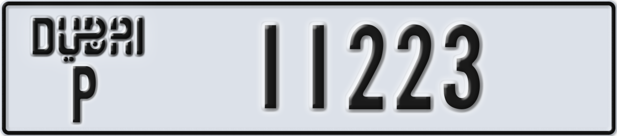 dubai License Plate Number 11223 Code P