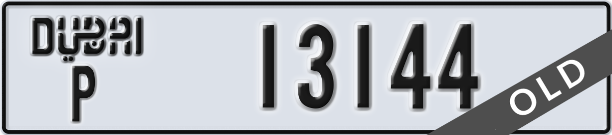 dubai License Plate Number 13144 Code P