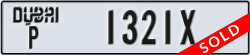 dubai - code - P - number -1321X