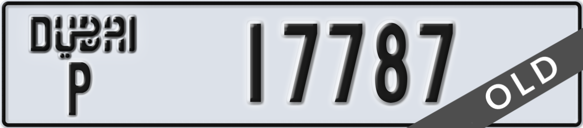dubai License Plate Number 17787 Code P