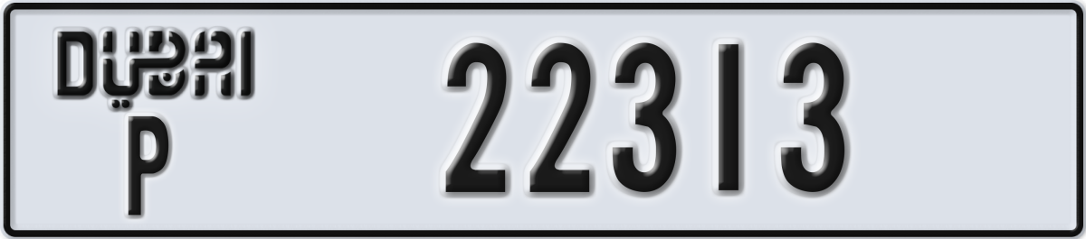 dubai License Plate Number 22313 Code P