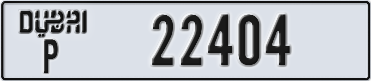 dubai License Plate Number 22404 Code P