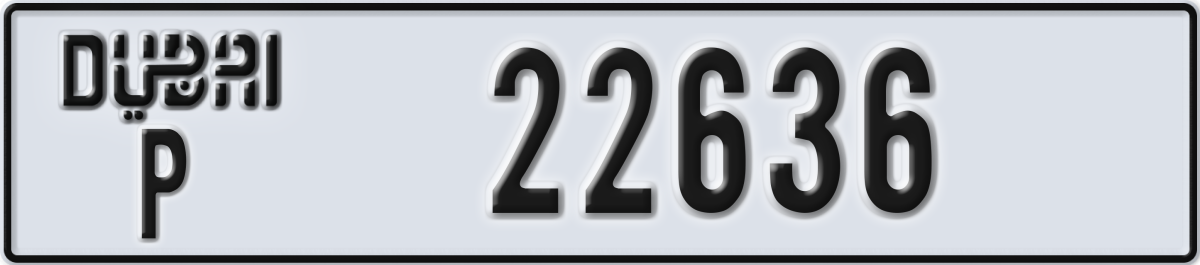 dubai License Plate Number 22636 Code P