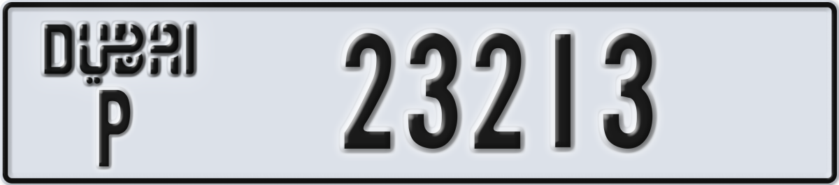 dubai License Plate Number 23213 Code P