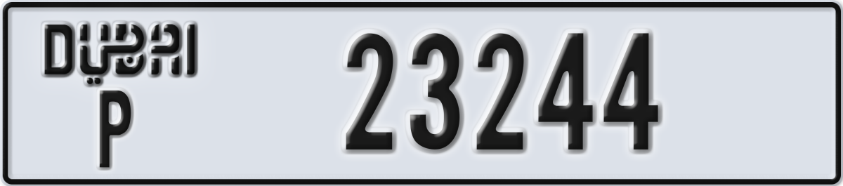 dubai License Plate Number 23244 Code P