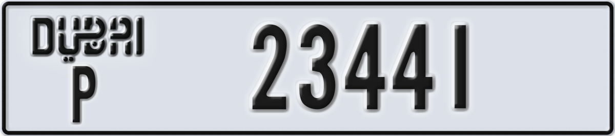 dubai License Plate Number 23441 Code P