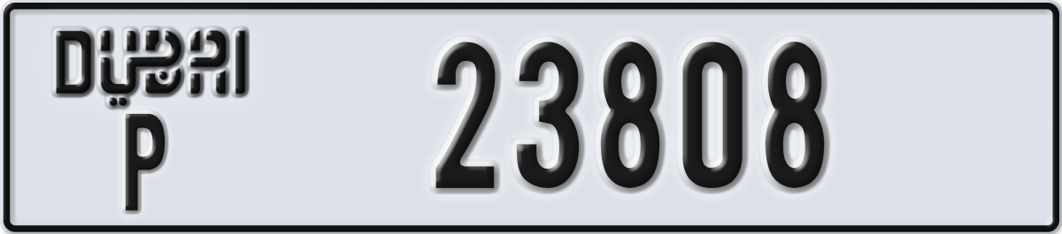 dubai License Plate Number 23808 Code P