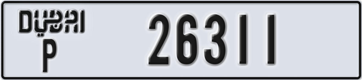 dubai License Plate Number 26311 Code P