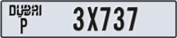 dubai - code - P - number -3X737