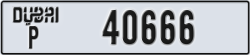 dubai - code - P - number -40666