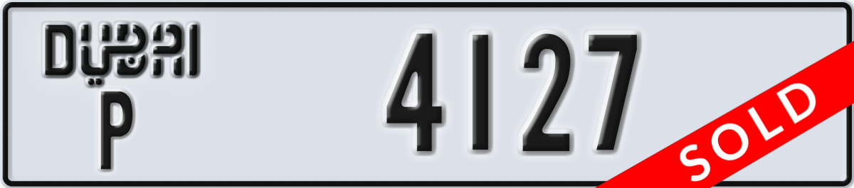 dubai License Plate Number 4127 Code P