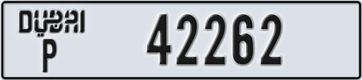 dubai License Plate Number 42262 Code P
