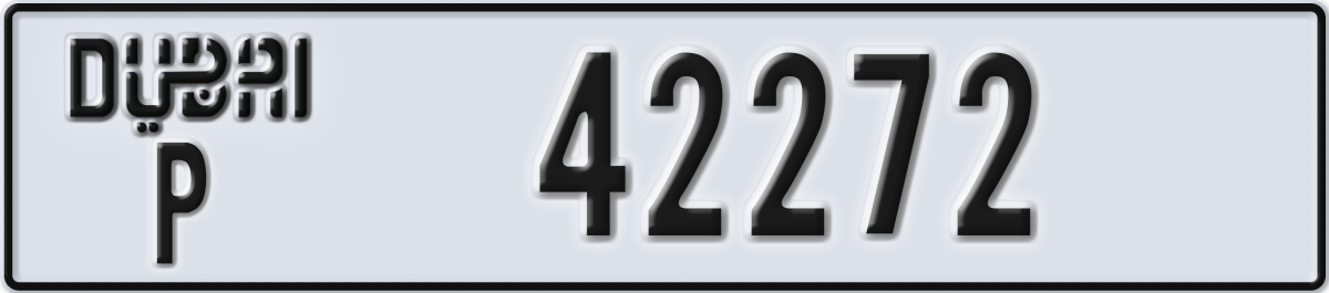 dubai License Plate Number 42272 Code P