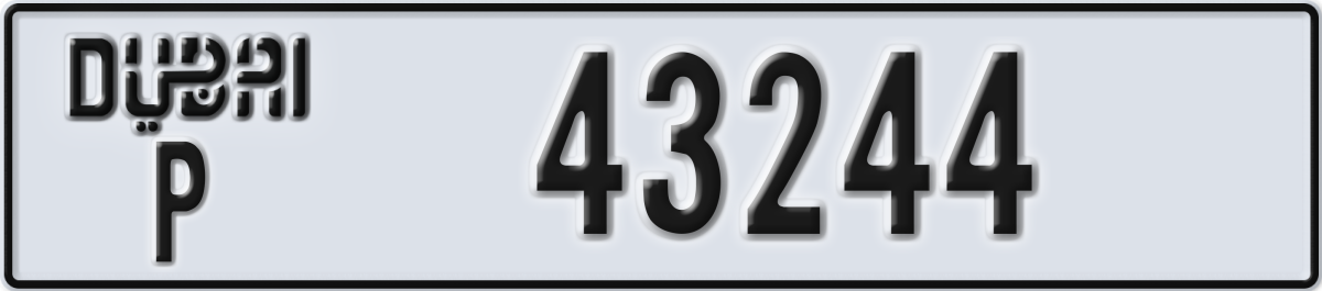 dubai License Plate Number 43244 Code P