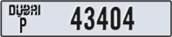 dubai - code - P - number -43404