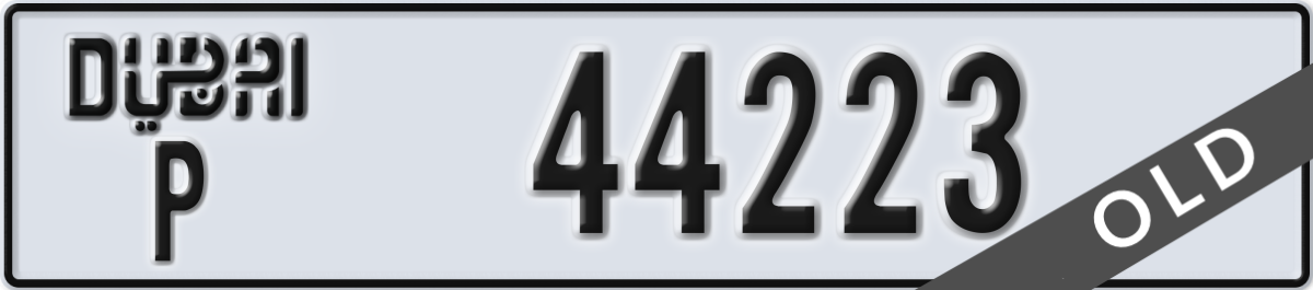 dubai License Plate Number 44223 Code P