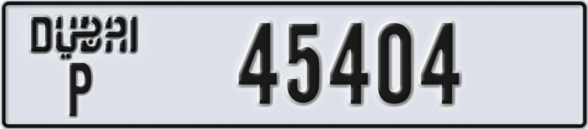 dubai License Plate Number 45404 Code P