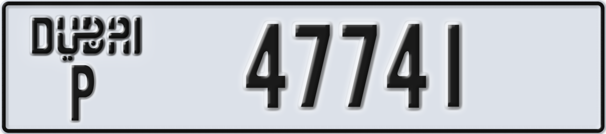 dubai License Plate Number 47741 Code P