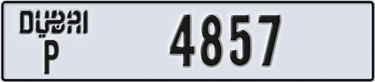 dubai License Plate Number 4857 Code P