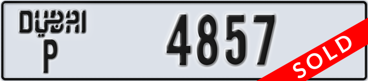 dubai License Plate Number 4857 Code P