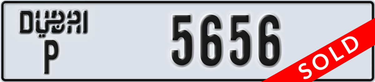 dubai License Plate Number 5656 Code P