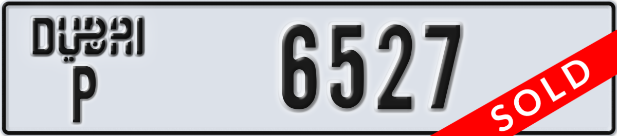dubai License Plate Number 6527 Code P