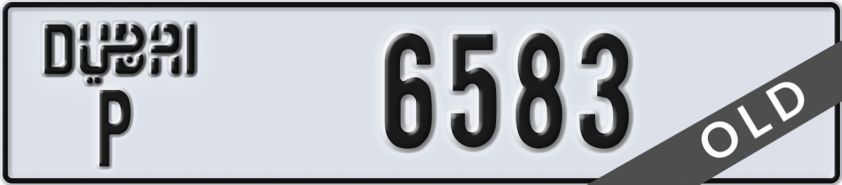 dubai License Plate Number 6583 Code P