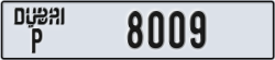 dubai - code - P - number -8009