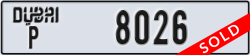 dubai - code - P - number -8026