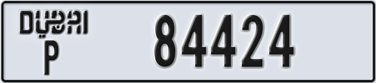 dubai License Plate Number 84424 Code P