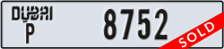dubai - code - P - number -8752