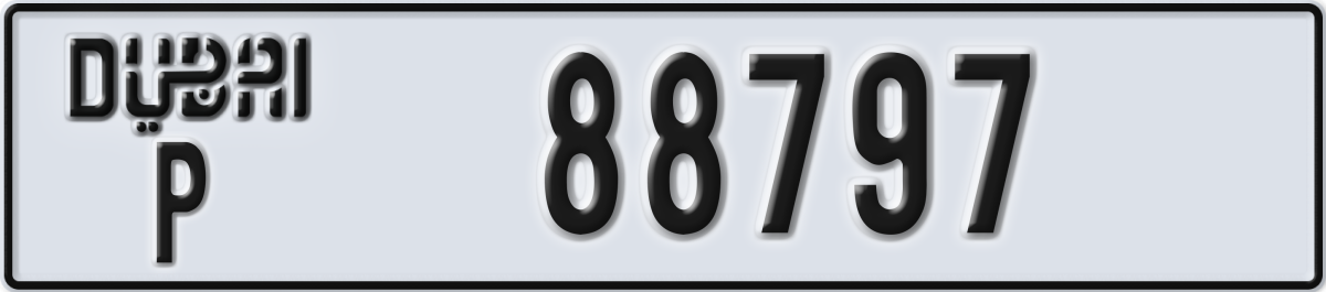 dubai License Plate Number 88797 Code P