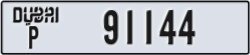 dubai - code - P - number -91144