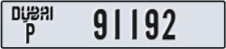 dubai - code - P - number -91192