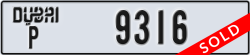 dubai - code - P - number -9316