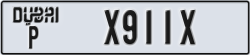 dubai - code - P - number -X911X