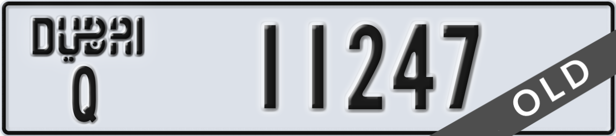 dubai License Plate Number 11247 Code Q