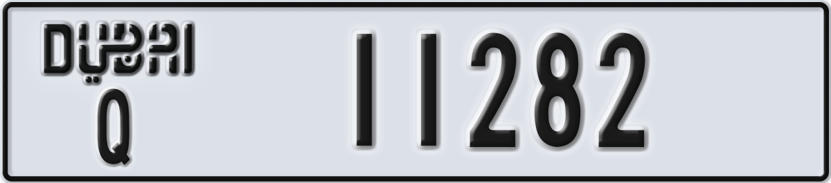 dubai License Plate Number 11282 Code Q