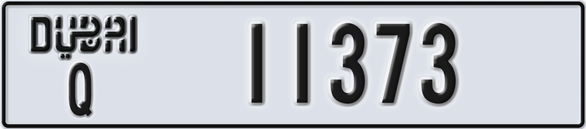 dubai License Plate Number 11373 Code Q