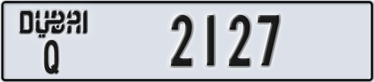 dubai License Plate Number 2127 Code Q
