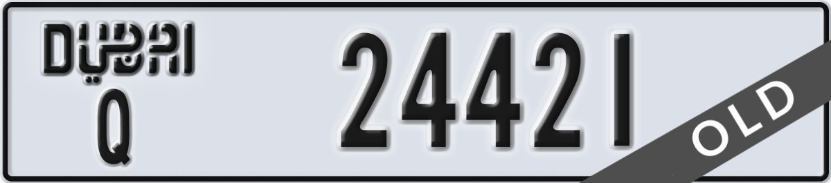 dubai License Plate Number 24421 Code Q