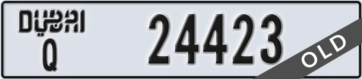 dubai License Plate Number 24423 Code Q