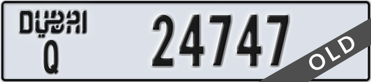 dubai License Plate Number 24747 Code Q