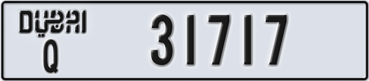 dubai License Plate Number 31717 Code Q