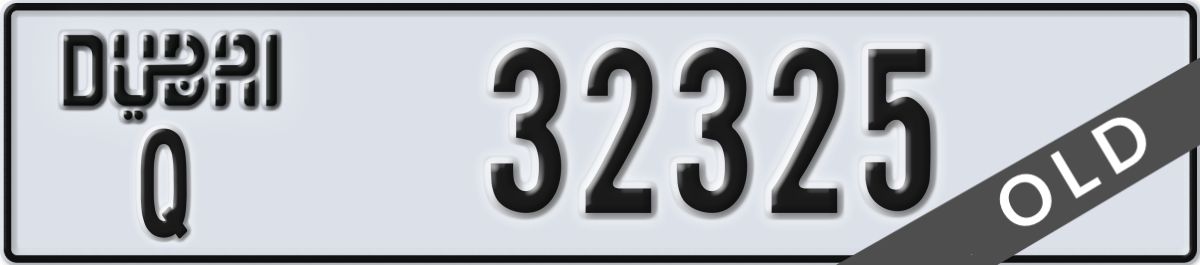 dubai License Plate Number 32325 Code Q